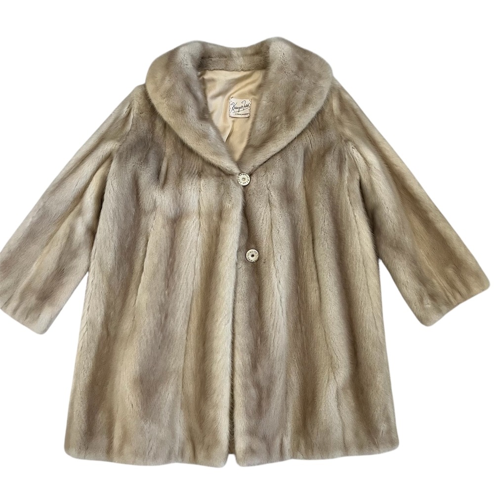 VTG EMBA Hope Natural Pale Blue Beige Mink Fur Coat Royal Quality Kreuzer Fur
